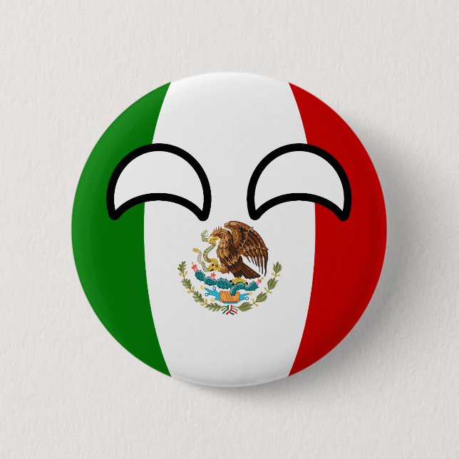 Badge Rond 5 Cm Le Mexique Geeky tendant drôle Countryball (Devant)