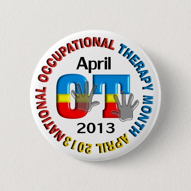 Badge Rond 5 Cm Le mois d'ergothérapie boutonne 2013 (Devant)