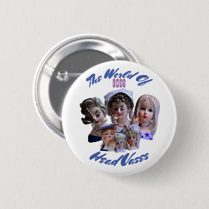 Badge Rond 5 Cm Le monde des vases de la tête de dame