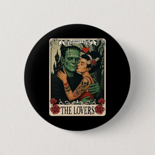 Badge Rond 5 Cm Le Monster Frankenstein Et Marier Les Amateurs Tar