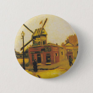 Badge Rond 5 Cm Le moulin à vent de Galette par Vincent van Gogh