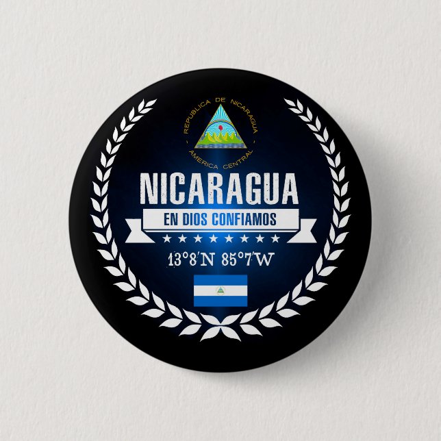 Badge Rond 5 Cm Le Nicaragua (Devant)