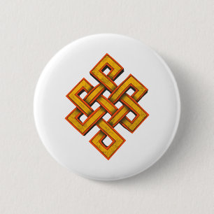 Badge Rond 5 Cm Le noeud sans fin bouddhiste