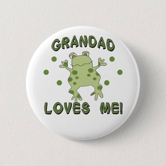 Badge Rond 5 Cm Le papy m'aime grenouille (Devant)