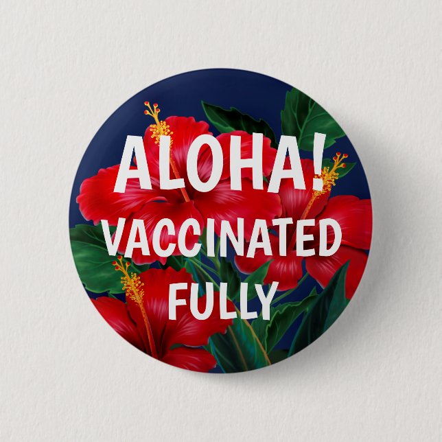 Badge Rond 5 Cm Le paradis tropical de l'Hibiscus hawaïen vacciné (Devant)