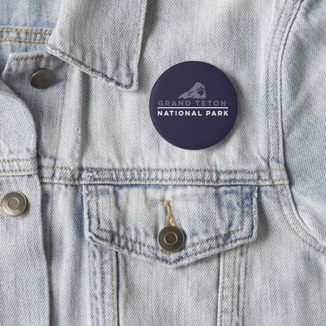 Badge Rond 5 Cm Le Parc national de Grand Teton (En situation)