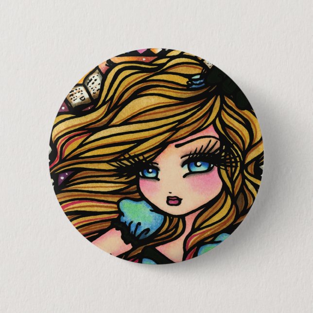 Badge Rond 5 Cm Le pays des merveilles d'Alice réserve (Devant)