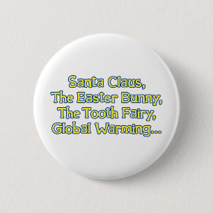 Badge Rond 5 Cm Le père noël, le lapin de Pâques, la fée de de