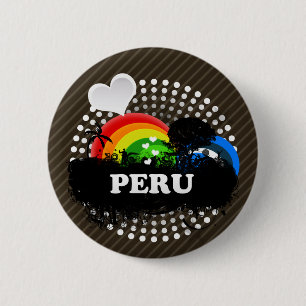 Badge Rond 5 Cm Le Pérou fruité mignon