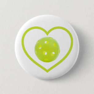 Badge Rond 5 Cm le pickleball aime le pickball jaune