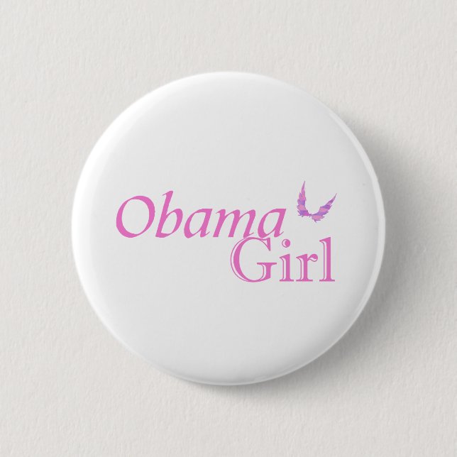 Badge Rond 5 Cm Le Pin officiel de "la fille Obama" (Devant)
