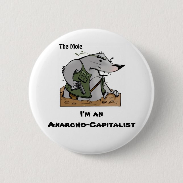 Badge Rond 5 Cm Le Pin rond d'Anarcho de taupe (Devant)