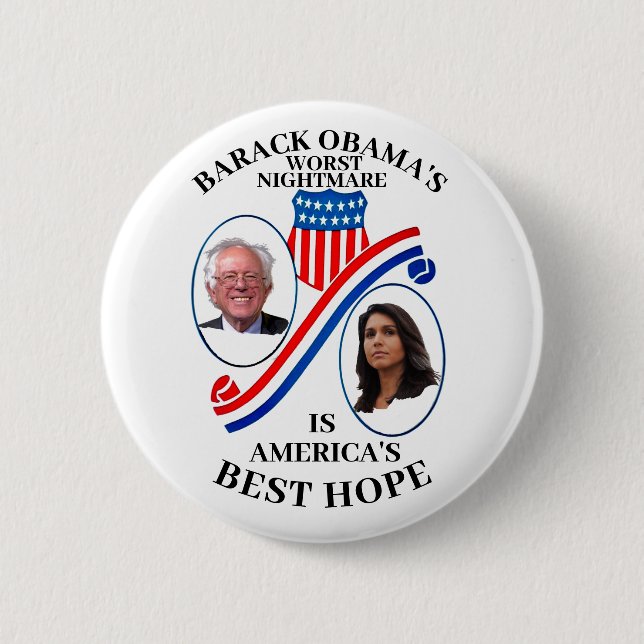 Badge Rond 5 Cm Le pire cauchemar de Barack Obama (Devant)