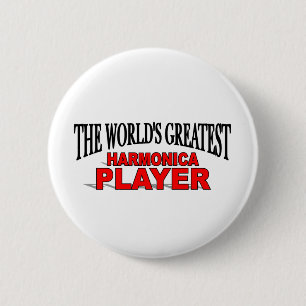 Badge Rond 5 Cm Le plus grand joueur de l'harmonica du monde