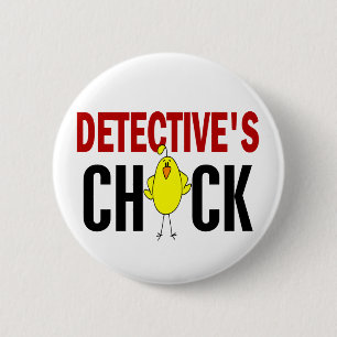 Badge Rond 5 Cm Le poussin 1 du détective