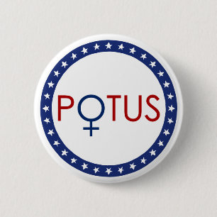 Badge Rond 5 Cm Le premier Président Round Button de femme
