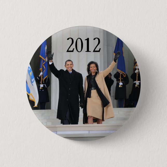 Badge Rond 5 Cm Le président Barack & Michele Obama (Devant)