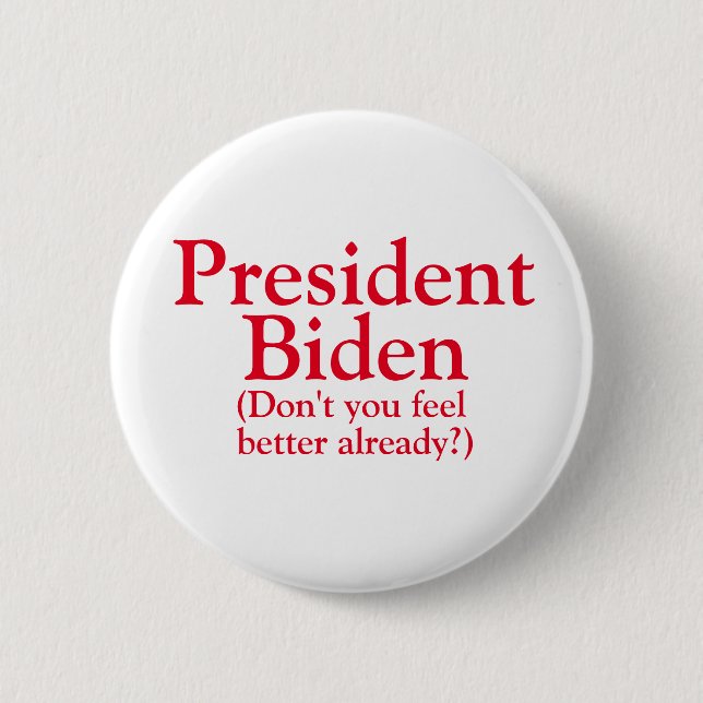 Badge Rond 5 Cm Le Président Biden (Devant)