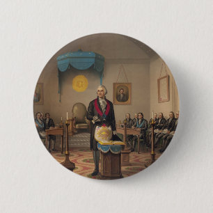 Badge Rond 5 Cm Le Président George Washington en tant que maçon