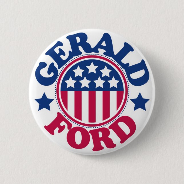Badge Rond 5 Cm Le Président Gerald Ford des USA (Devant)