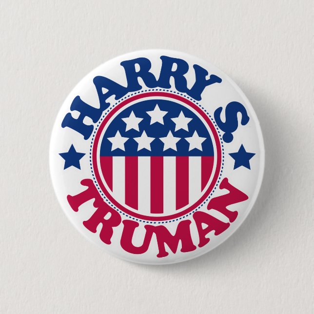 Badge Rond 5 Cm Le Président Harry S Truman des USA (Devant)