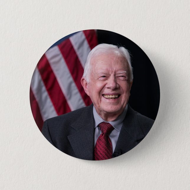 Badge Rond 5 Cm Le président Jimmy Carter souriant (Devant)