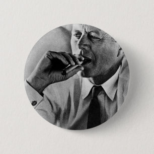 Badge Rond 5 Cm Le président John F Kennedy Fumer
