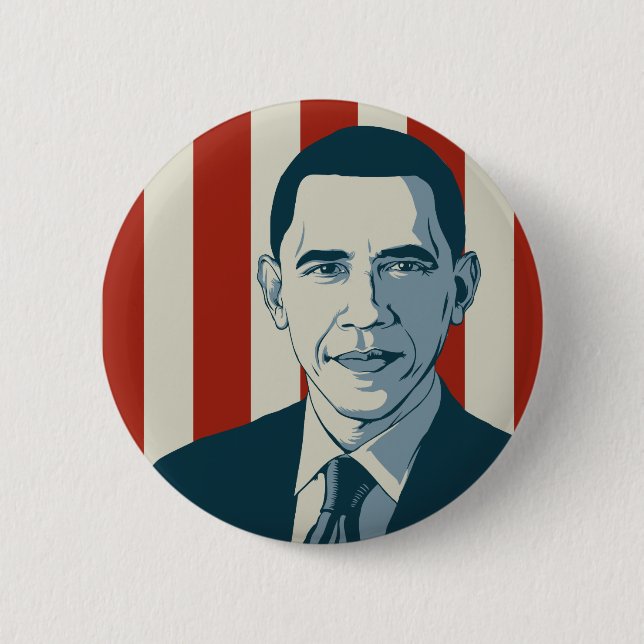 Badge Rond 5 Cm Le Président Obama (Devant)