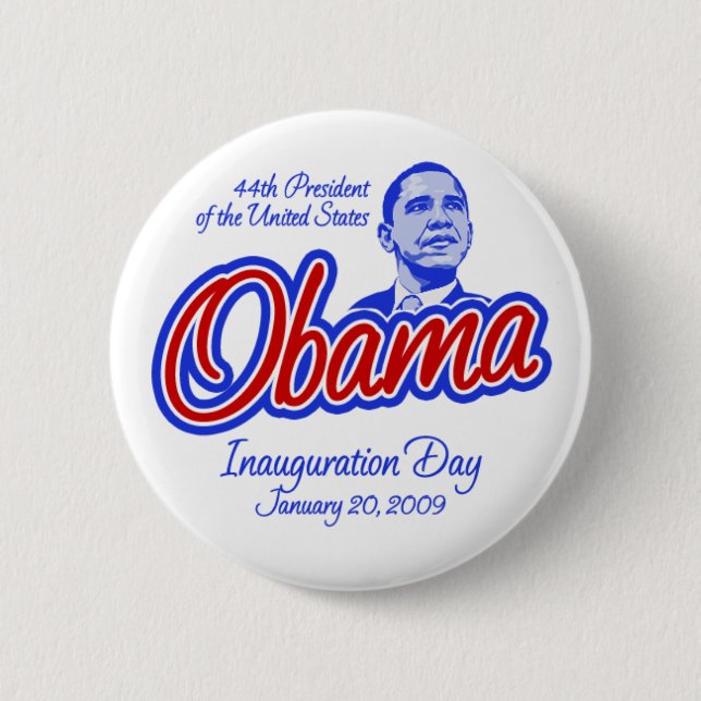 Badge Rond 5 Cm Le Président Obama Inauguration Button (Devant)