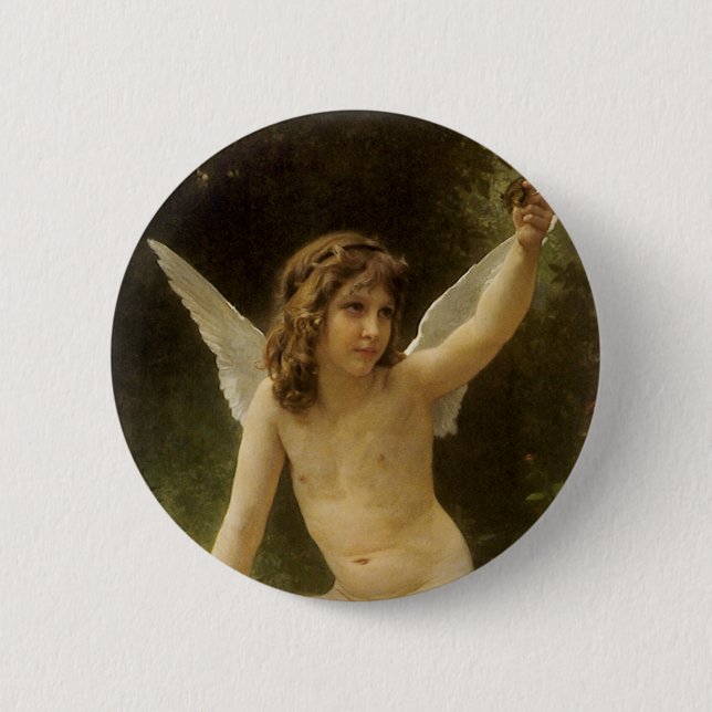 Badge Rond 5 Cm Le Prisonnier (Le Captif) de Bouguereau (Devant)