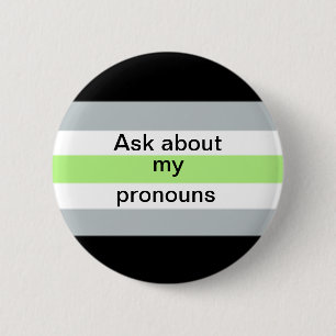 Badge Rond 5 Cm Le pronom d'Agender demandent le bouton