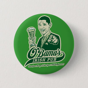 Badge Rond 5 Cm Le Pub irlandais d'Obama