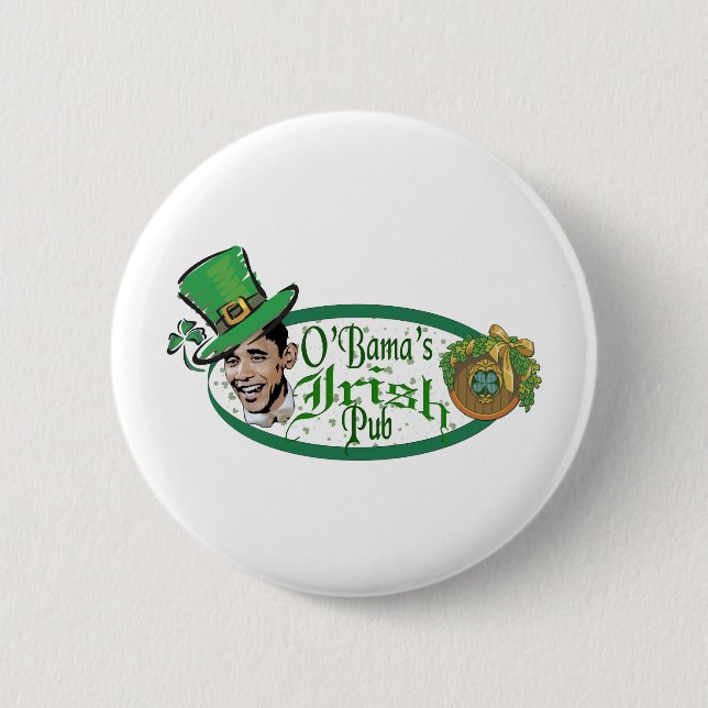 Badge Rond 5 Cm Le pub irlandais d'Obama (Devant)