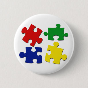Badge Rond 5 Cm Le puzzle rapièce le bouton