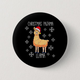 Badge Rond 5 Cm Le pyjama de Noël Llama