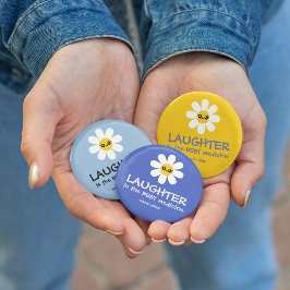 Badge Rond 5 Cm Le rire est le meilleur bouton de médecine