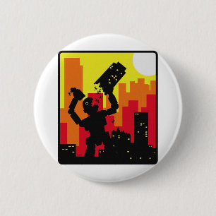 Badge Rond 5 Cm Le robot détruisent