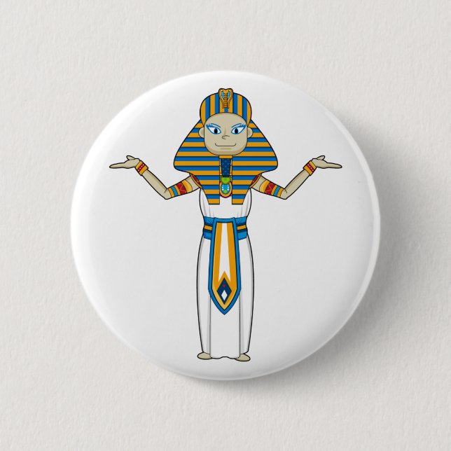 Badge Rond 5 Cm Le Roi égyptien Button de pharaon (Devant)