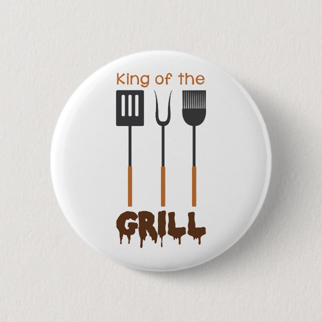 Badge Rond 5 Cm Le Roi Of Grill (Devant)