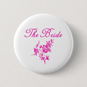 Badge Rond 5 Cm Le rose fleurit des produits de jeune mariée