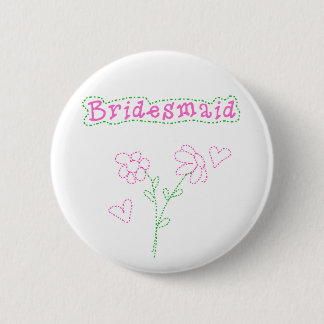 Badge Rond 5 Cm Le rose fleurit la demoiselle d'honneur