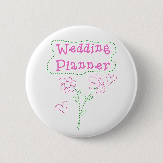Badge Rond 5 Cm Le rose fleurit le wedding planner (Devant)