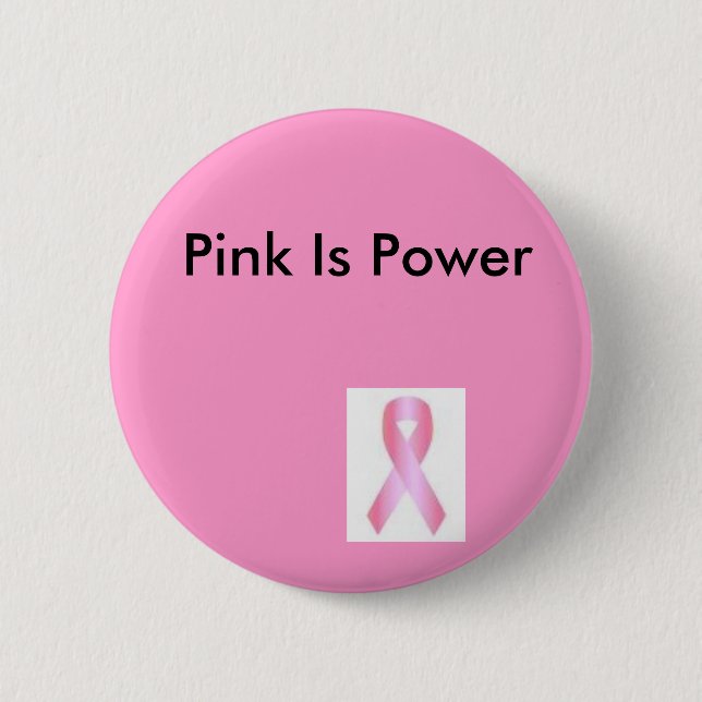Badge Rond 5 Cm le rose, rose est puissance (Devant)
