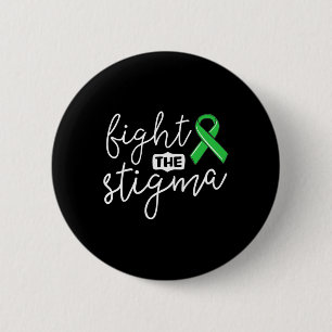 Badge Rond 5 Cm Le Ruban vert de sensibilisation à la santé mental