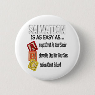 Badge Rond 5 Cm Le salut est facile comme ABC