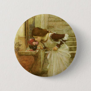 Badge Rond 5 Cm Le Sanctuaire de John William Waterhouse