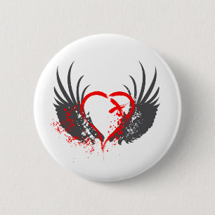 Badge Rond 5 Cm Le sang s'envole - Emo, roche, goth, alternative,