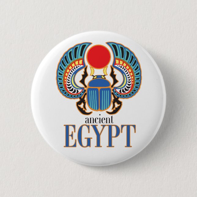 Badge Rond 5 Cm Le scarabée égyptien. Égypte ancienne (Devant)