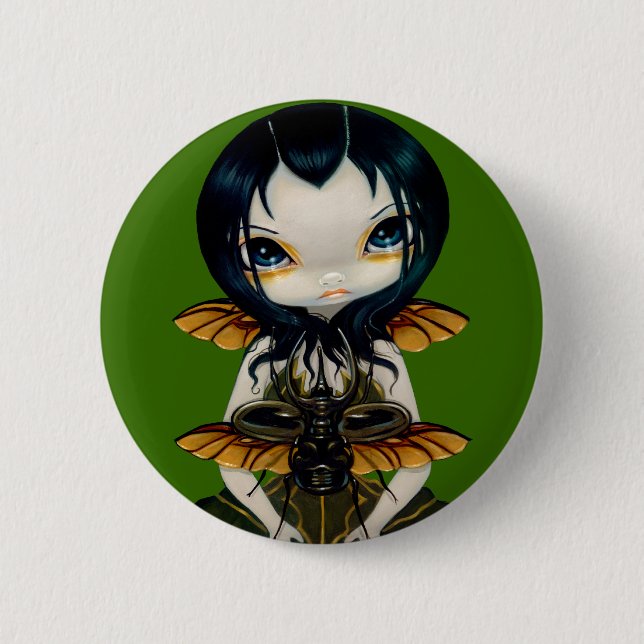 Badge Rond 5 Cm Le "scarabée s'envole" le bouton (Devant)