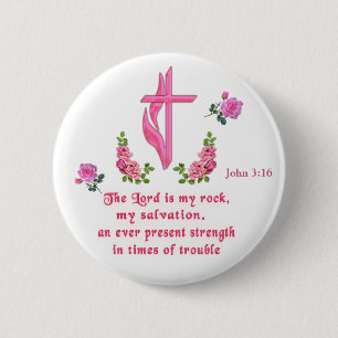 Badge Rond 5 Cm Le Seigneur est mon rocher